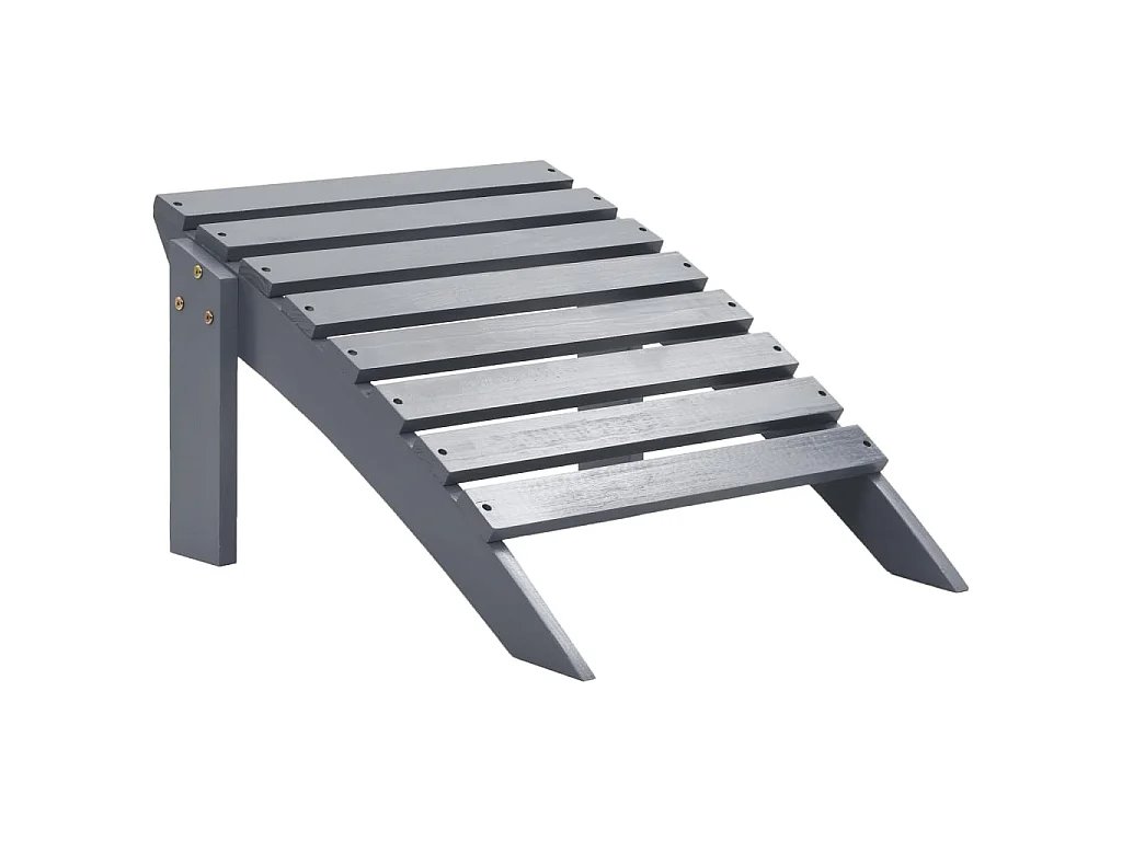 Chaise de jardin avec pouf Bois Gris