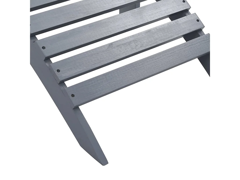 Chaise de jardin avec pouf Bois Gris