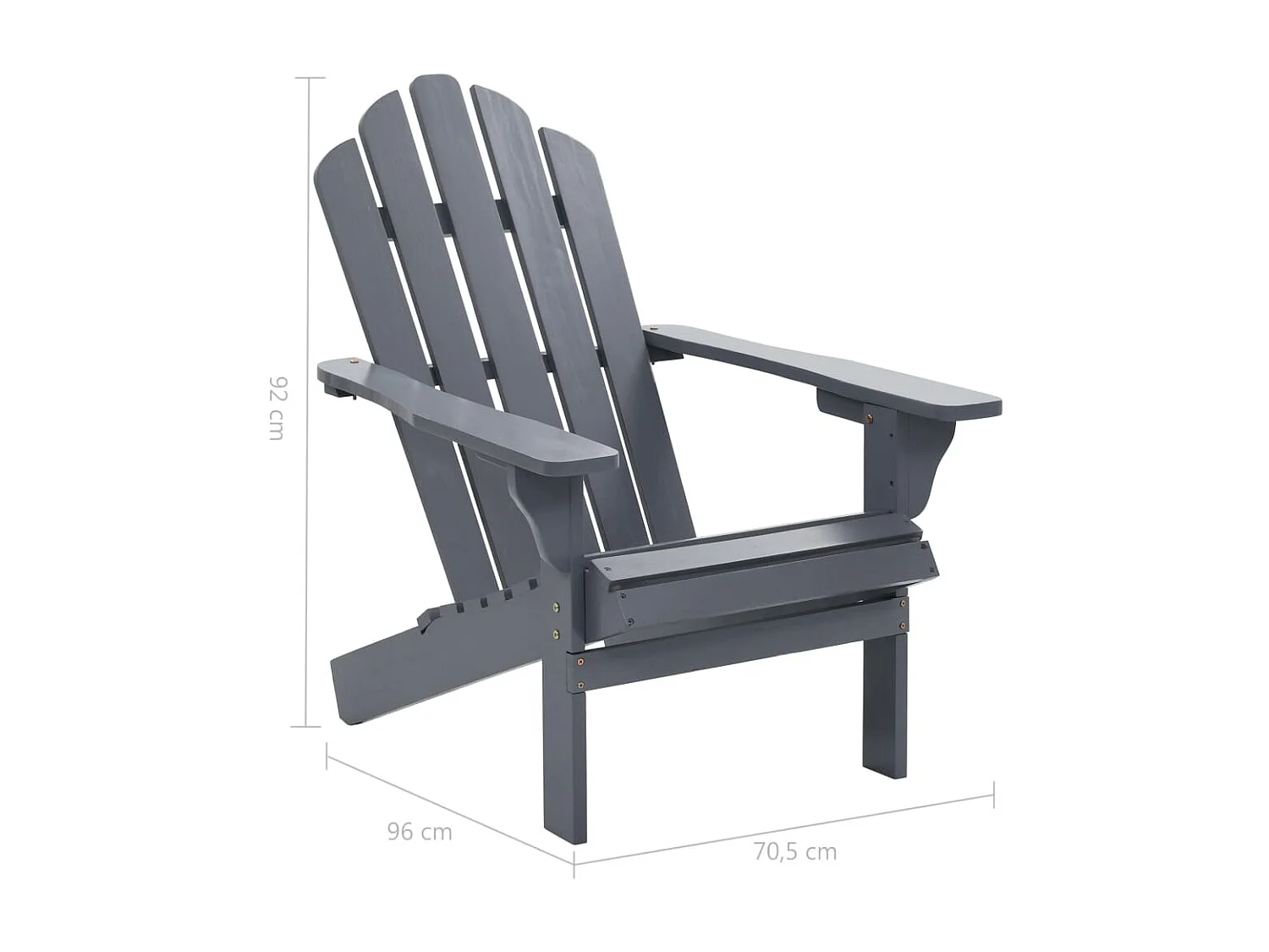 Chaise de jardin avec pouf Bois Gris