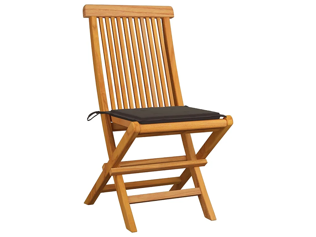 Chaises de jardin avec coussins taupe 2 pcs Bois de teck massif 4