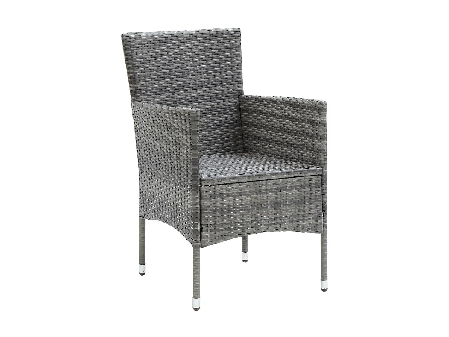 Chaises de salle à manger de jardin 4 pcs Résine tressée Gris 2