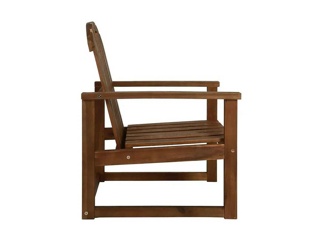 Chaise de jardin acacia massif foncé Sikash - Lot de 2