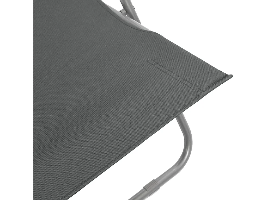 Chaises de plage pliables 2 pcs Acier et tissu oxford Gris