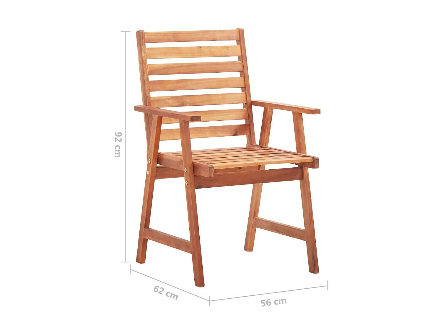 Chaises de salle à manger d'extérieur 3 pcs Acacia massif