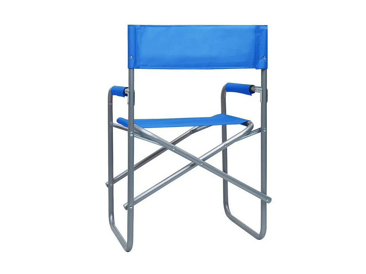 Chaise de jardin pliable bleu et métal gris Acini - Lot de 2