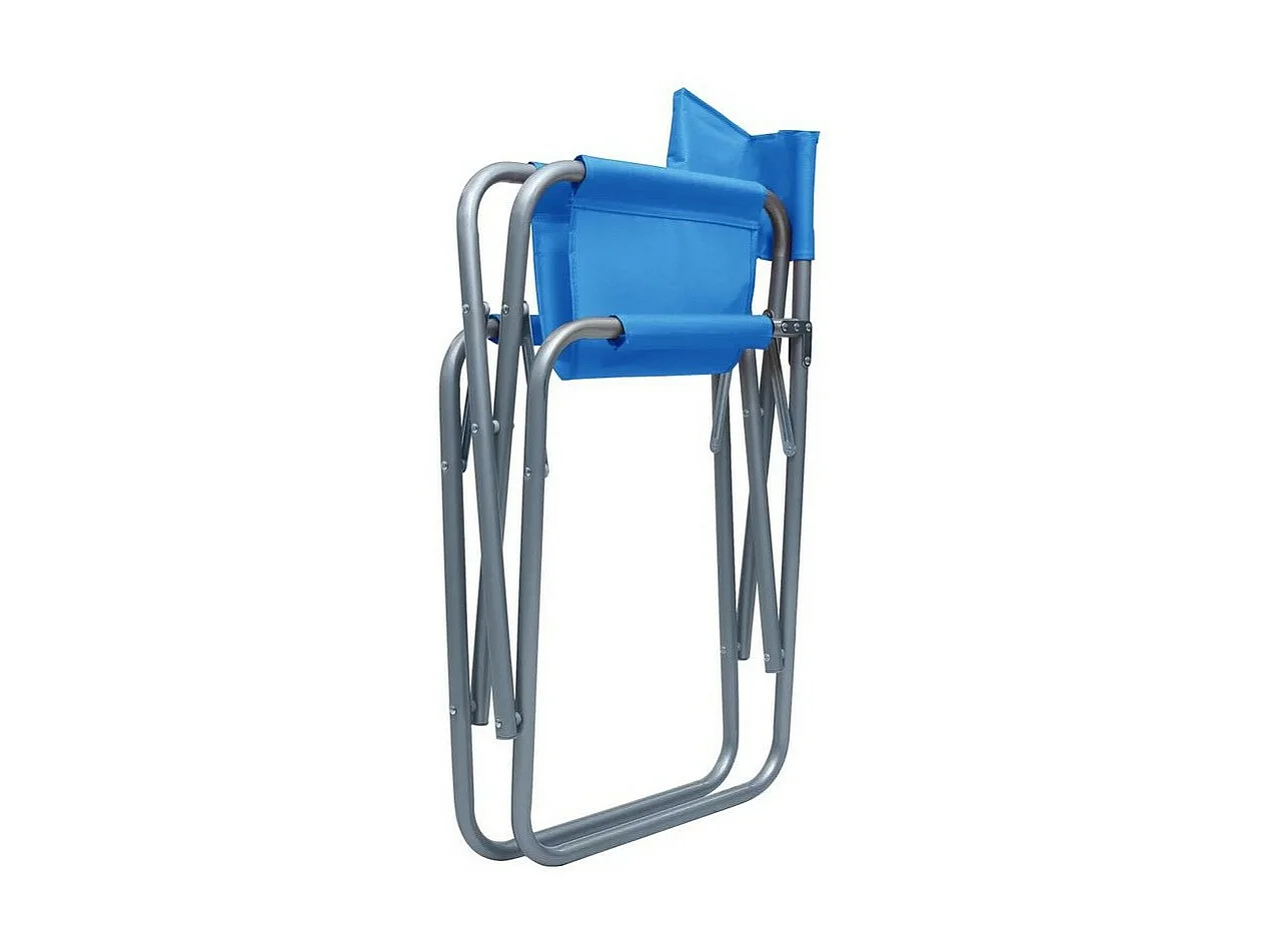 Chaise de jardin pliable bleu et métal gris Acini - Lot de 2