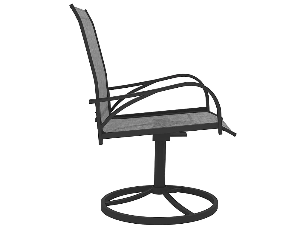 Chaises pivotantes de jardin 2 pcs Textilène et acier Gris