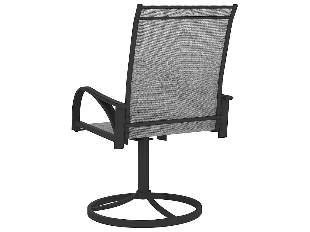 Chaises pivotantes de jardin 2 pcs Textilène et acier Gris