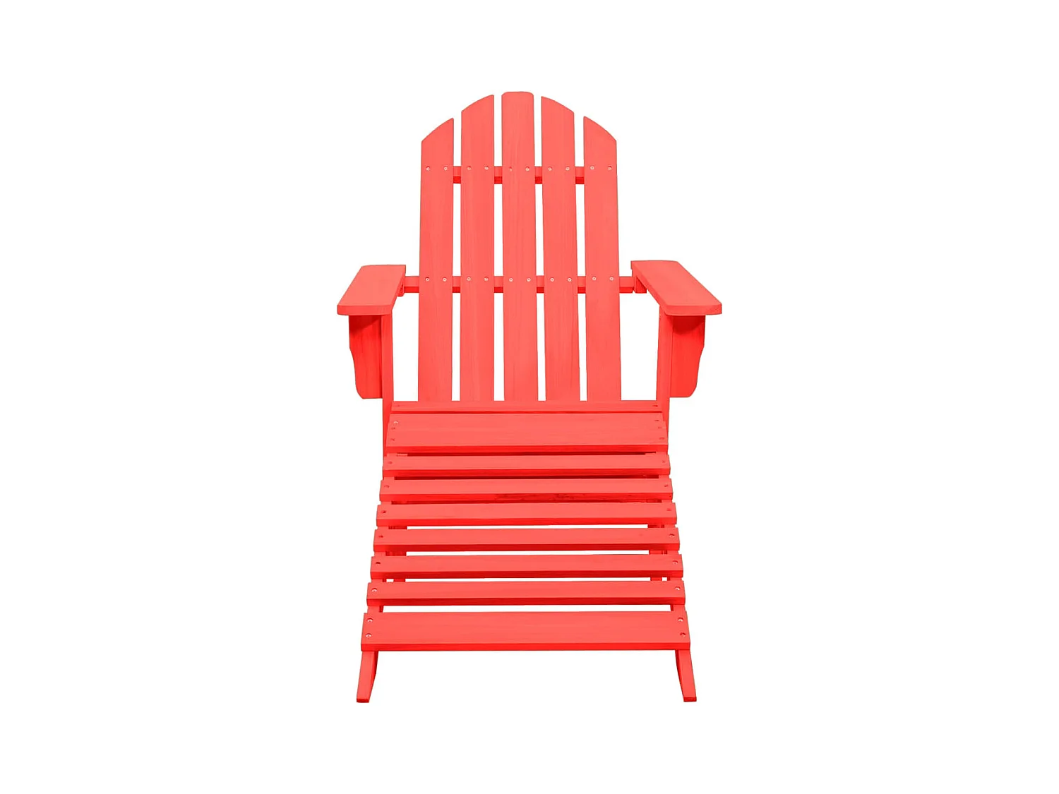 Chaise de jardin Adirondack avec pouf Bois de sapin Rouge