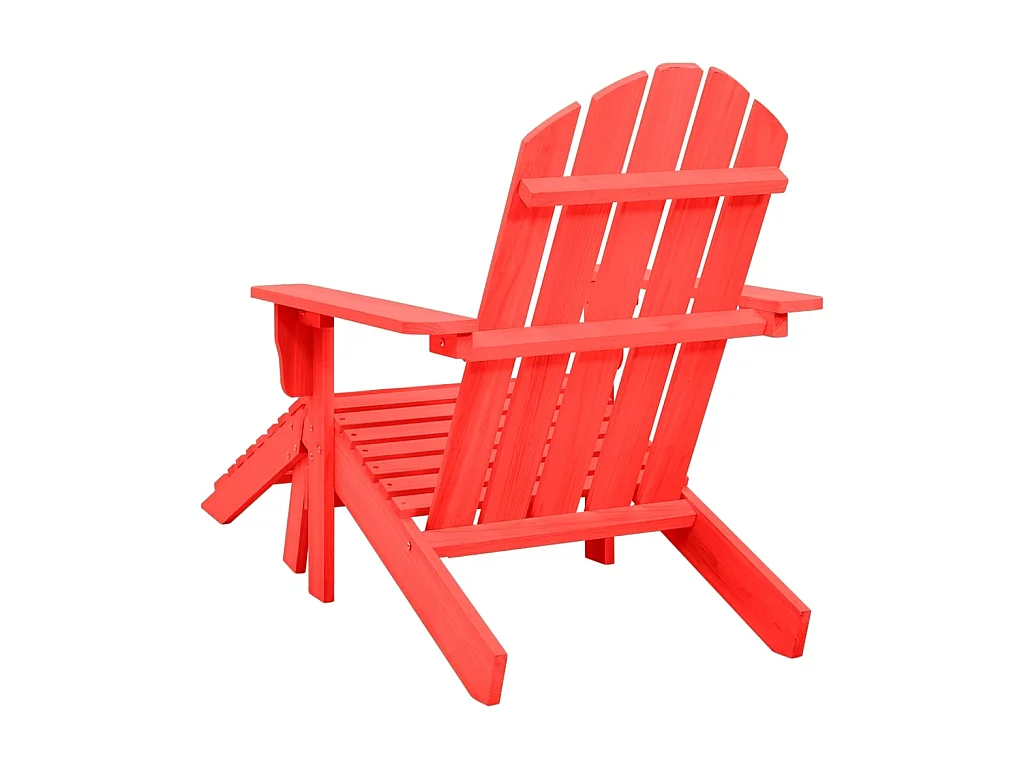 Chaise de jardin Adirondack avec pouf Bois de sapin Rouge