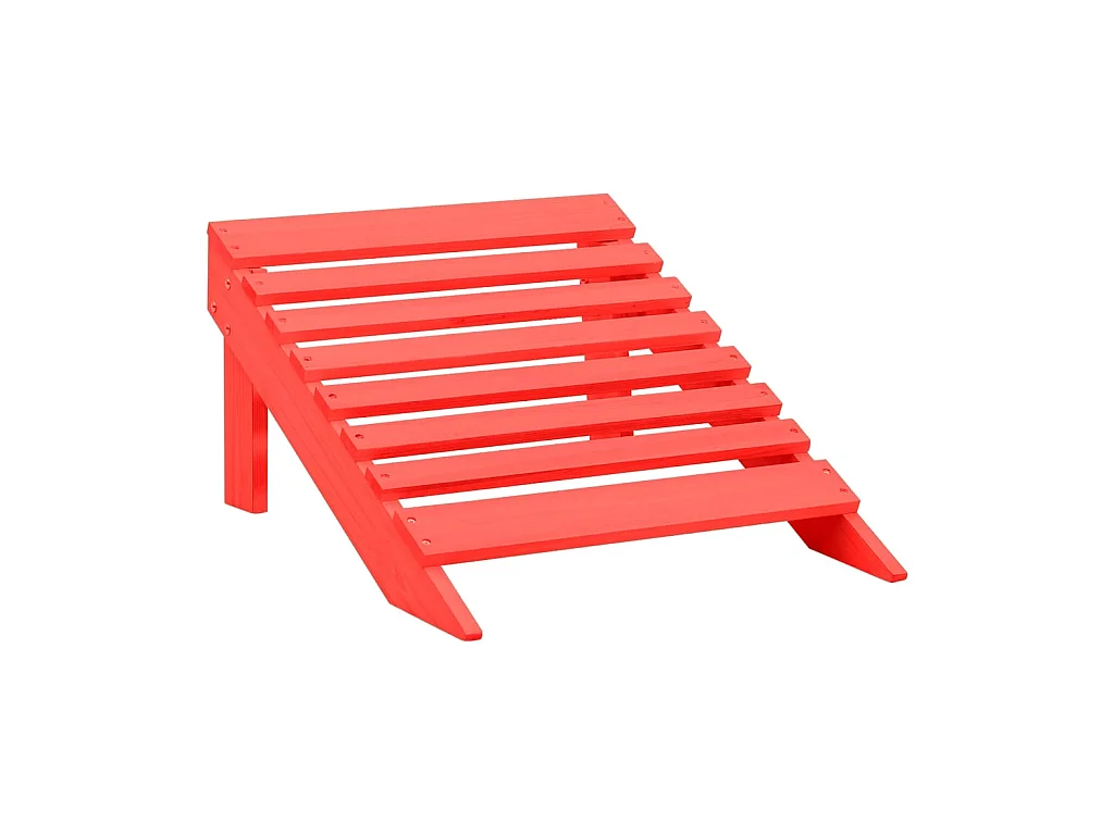Chaise de jardin Adirondack avec pouf Bois de sapin Rouge