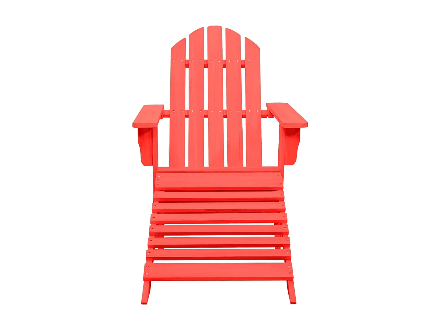 Chaise de jardin Adirondack avec pouf Bois de sapin Rouge