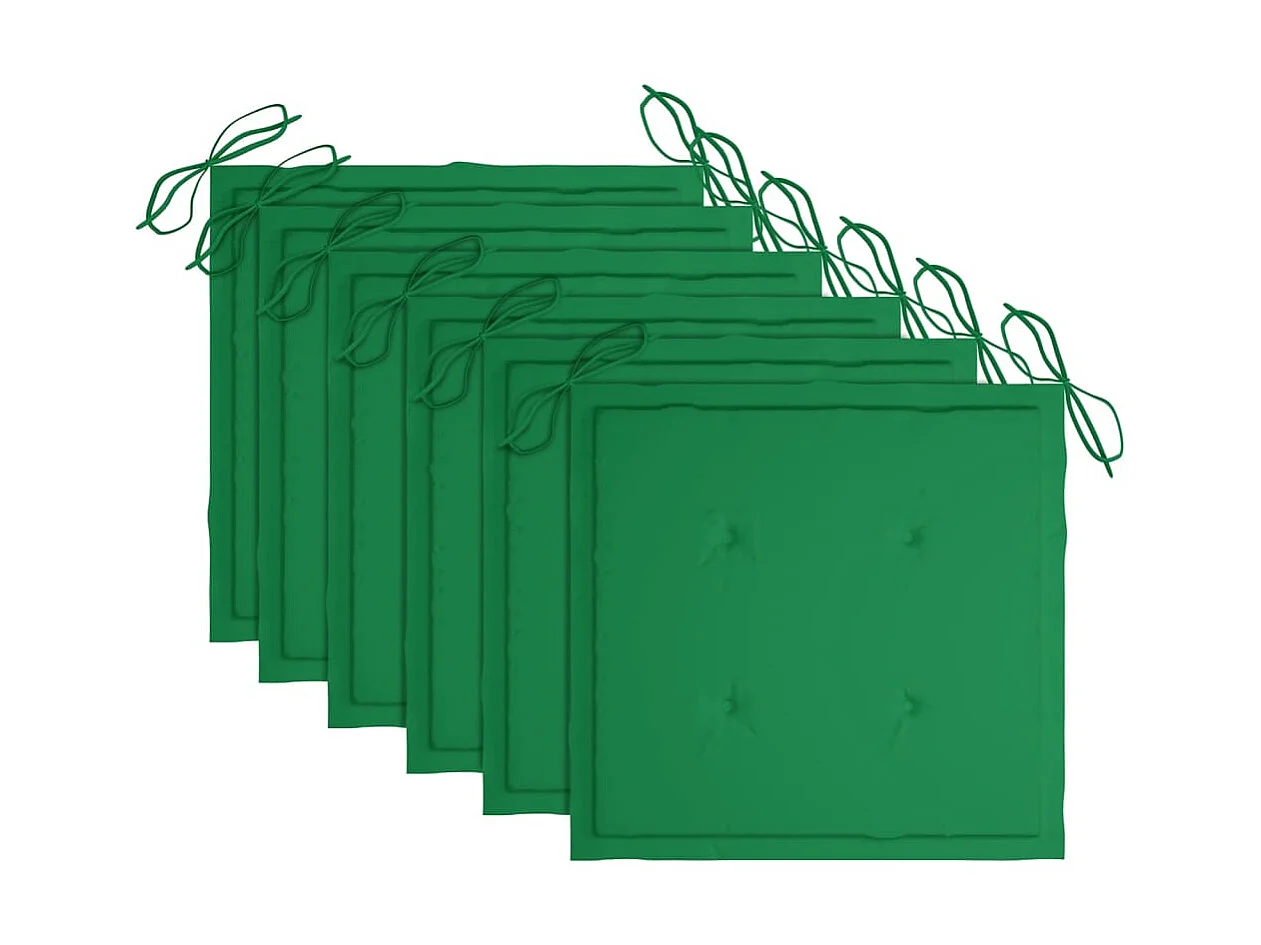 Chaises de jardin 6 pcs avec coussins Bois de teck massif 7