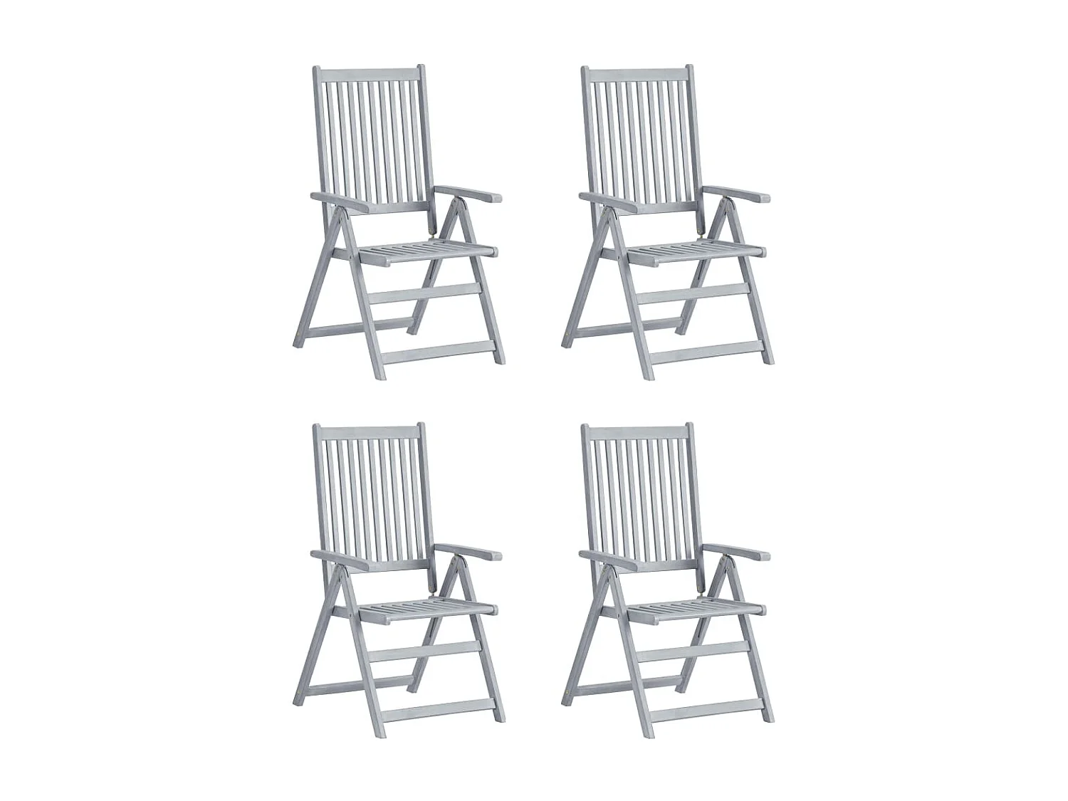 Chaises inclinables de jardin 4 pcs avec coussins Bois d'acacia 31