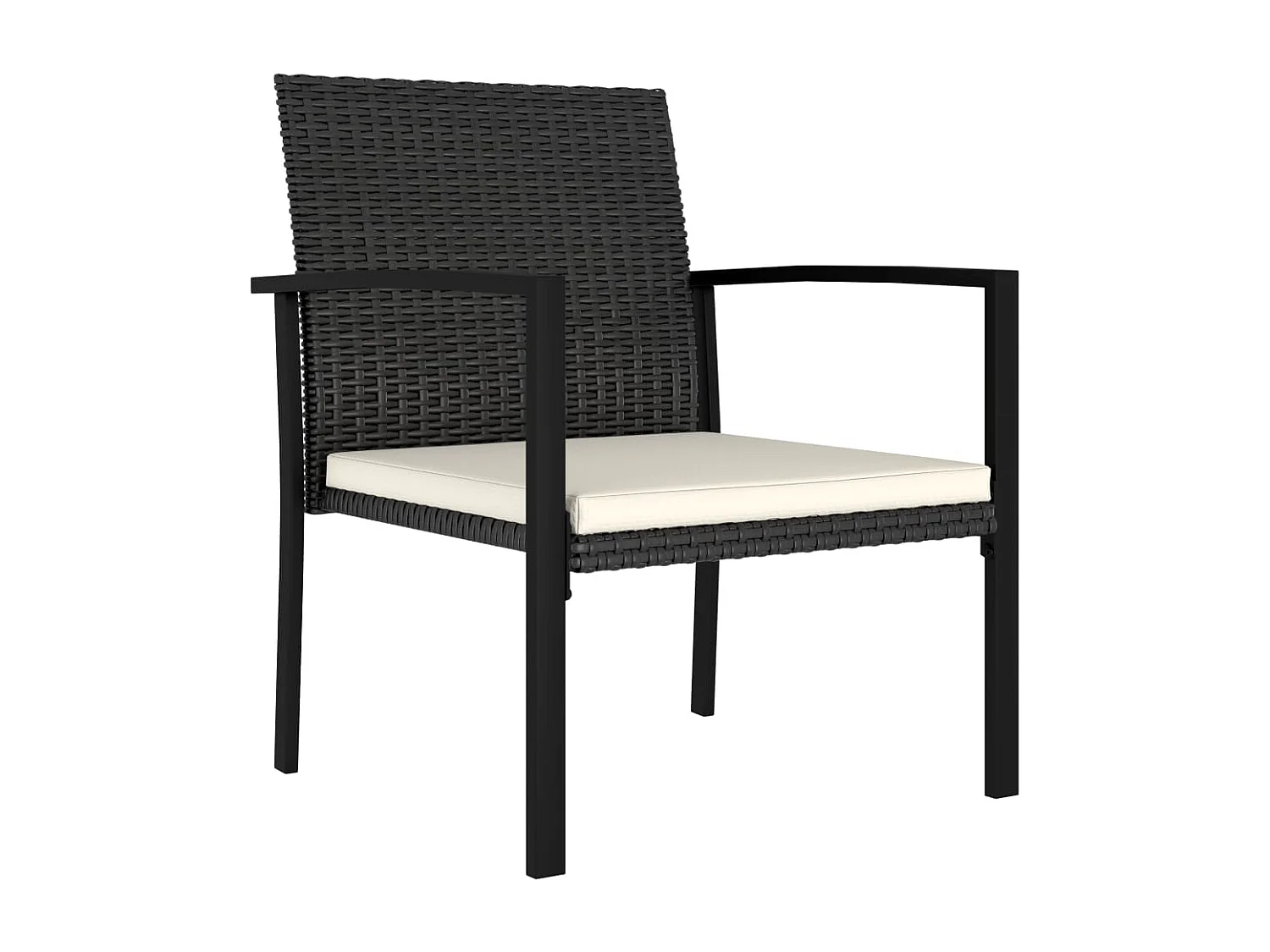 Chaises de salle à manger de jardin 2 pcs Résine tressée Noir 2