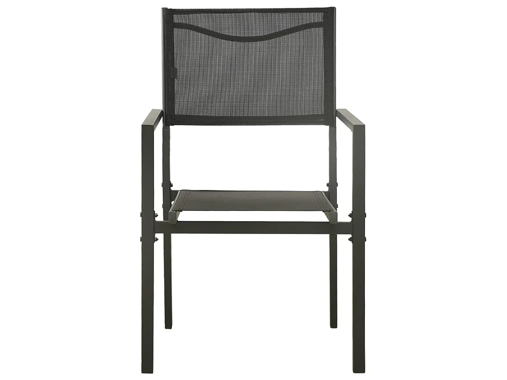 Chaises de jardin 2 pcs Textilène et acier Noir et anthracite