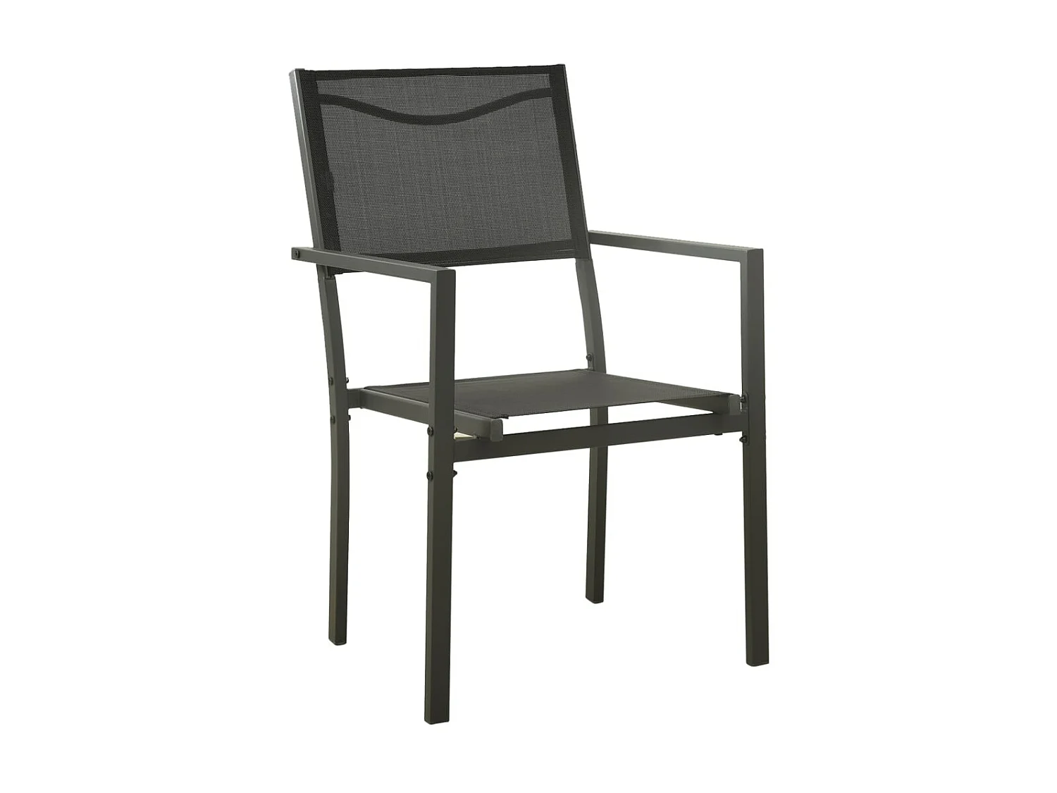 Chaises de jardin 2 pcs Textilène et acier Noir et anthracite