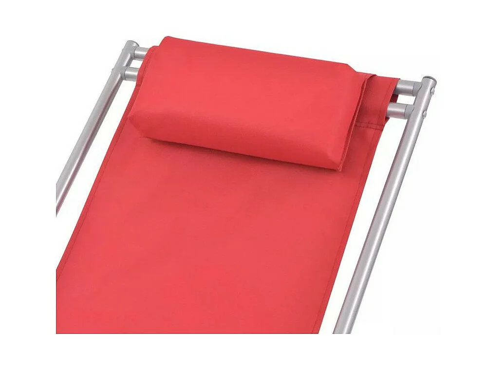 Chaise de jardin pliante PVC rouge et métal Kinga - Lot de 2