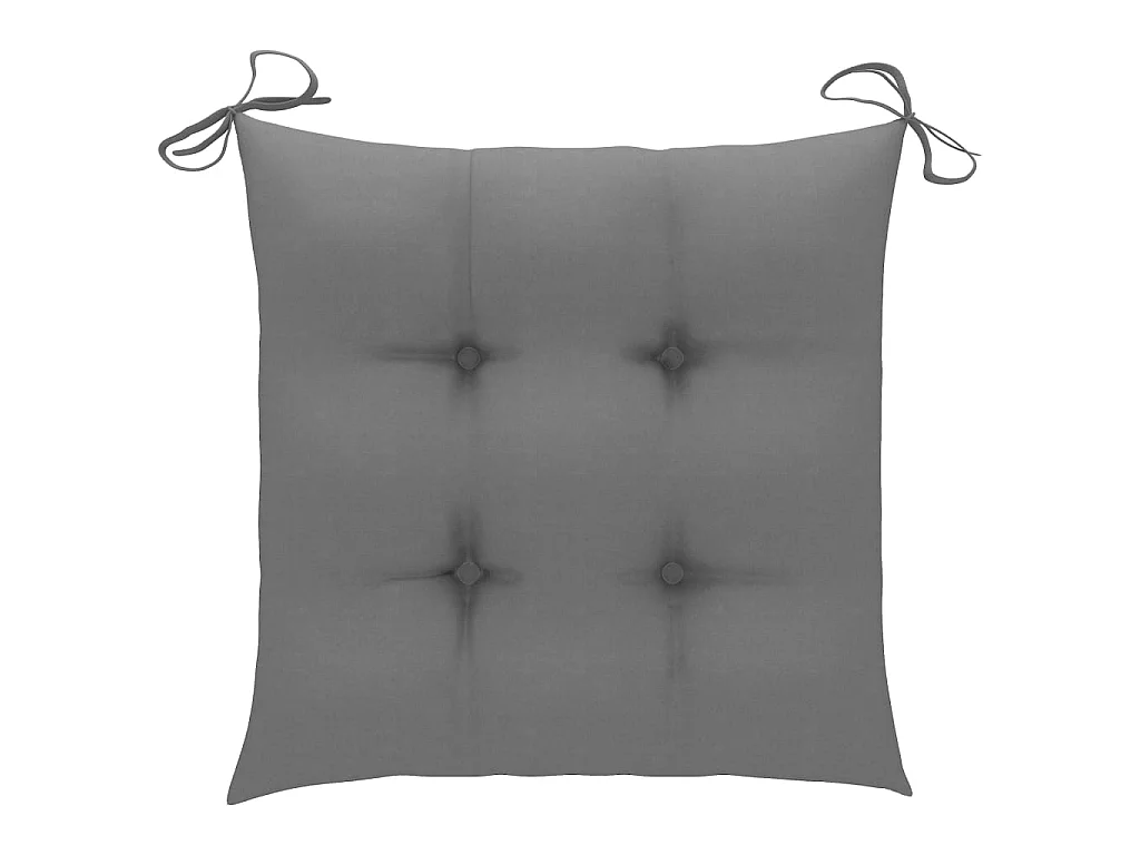 Chaises de jardin 2 pcs avec coussins gris Bois de teck massif 11