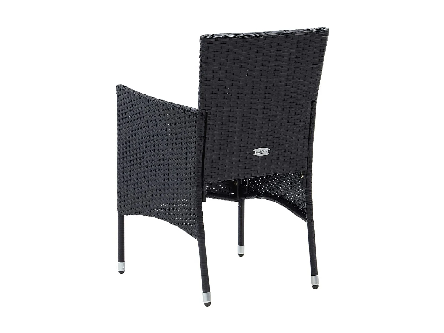 Chaises de salle à manger de jardin 4 pcs Résine tressée Noir