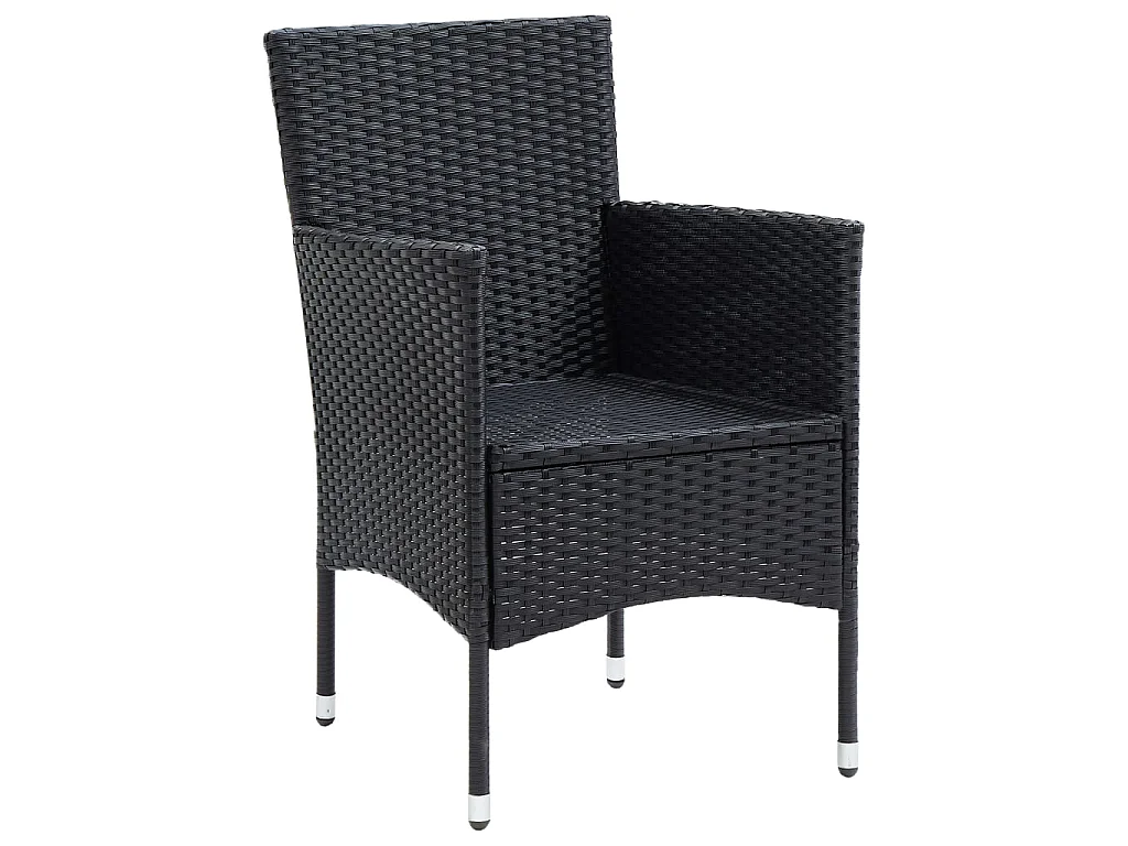 Chaises de salle à manger de jardin 4 pcs Résine tressée Noir