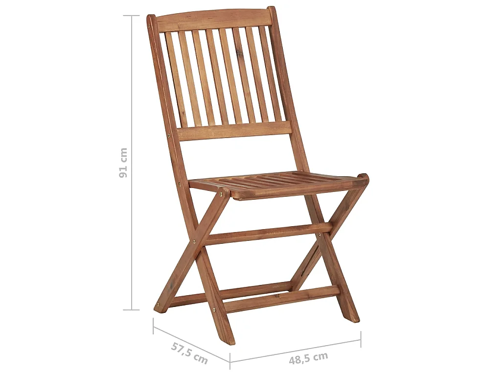 Chaises pliables de jardin 6 pcs Bois d'acacia solide