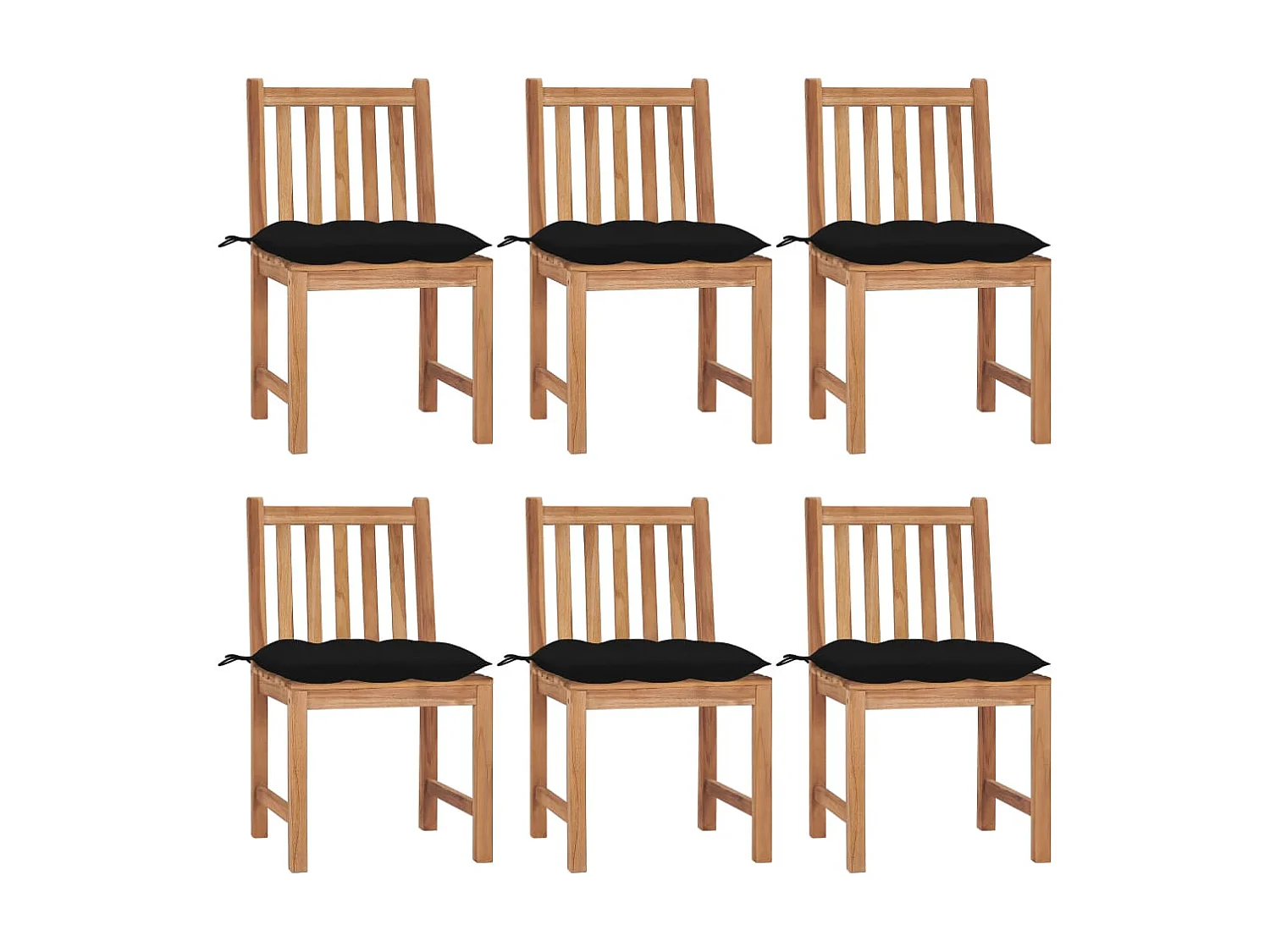Chaises de jardin 6 pcs avec coussins Bois de teck massif 22
