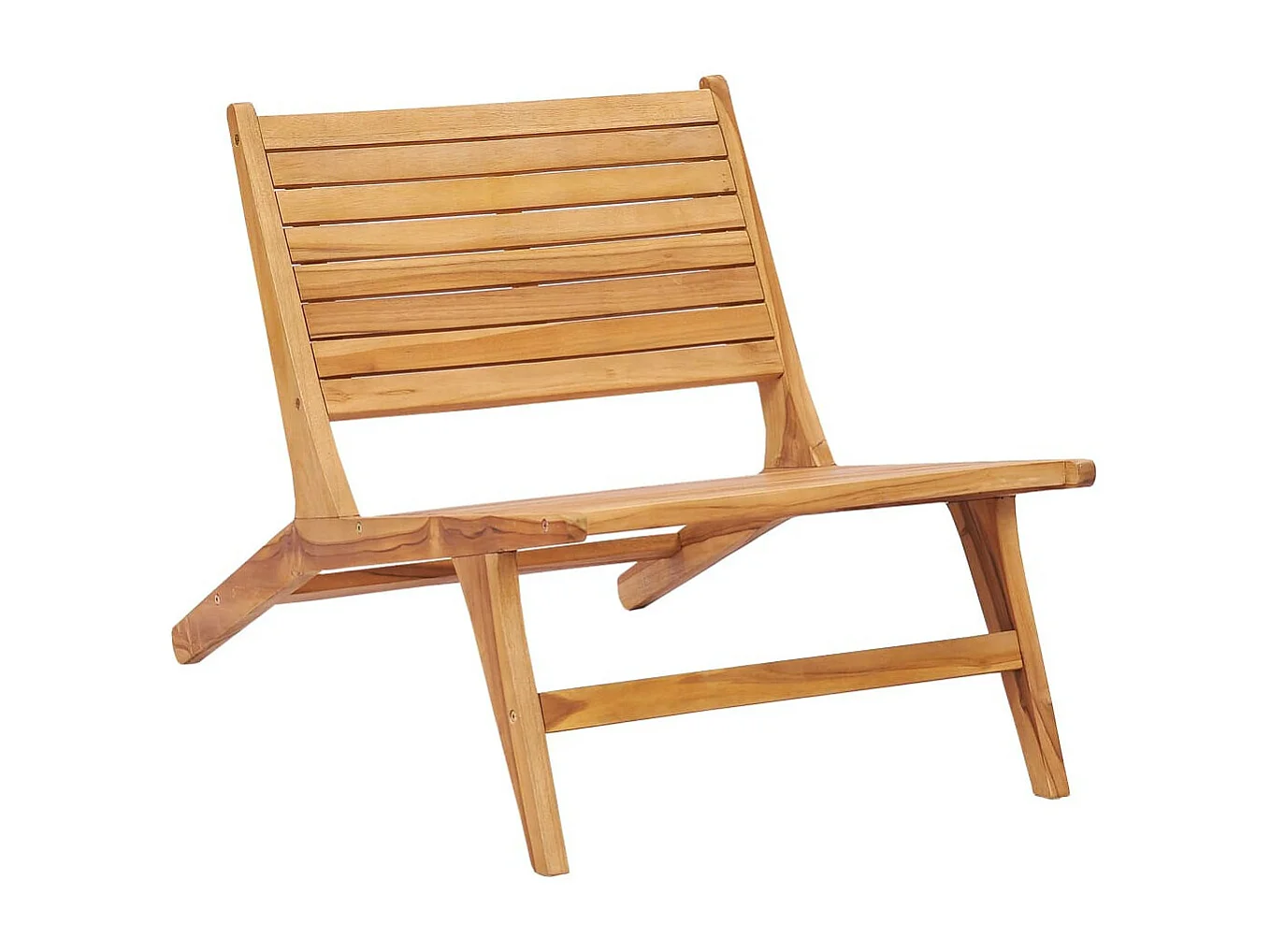Chaise de jardin avec repose-pied Bois de teck solide