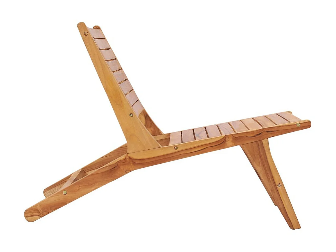 Chaise de jardin avec repose-pied Bois de teck solide