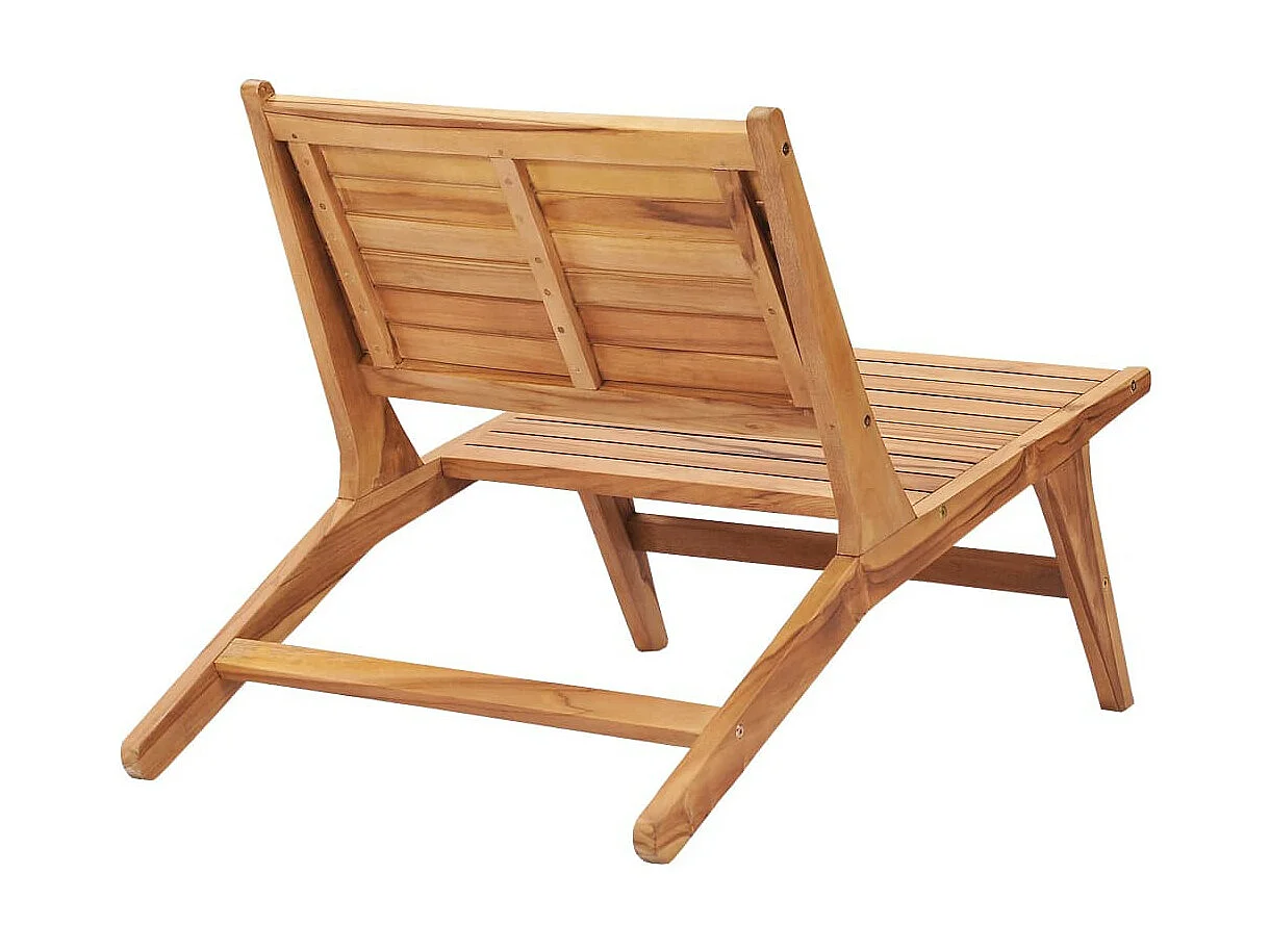 Chaise de jardin avec repose-pied Bois de teck solide