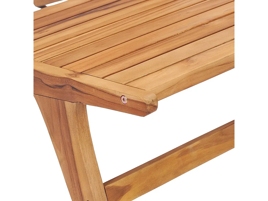 Chaise de jardin avec repose-pied Bois de teck solide