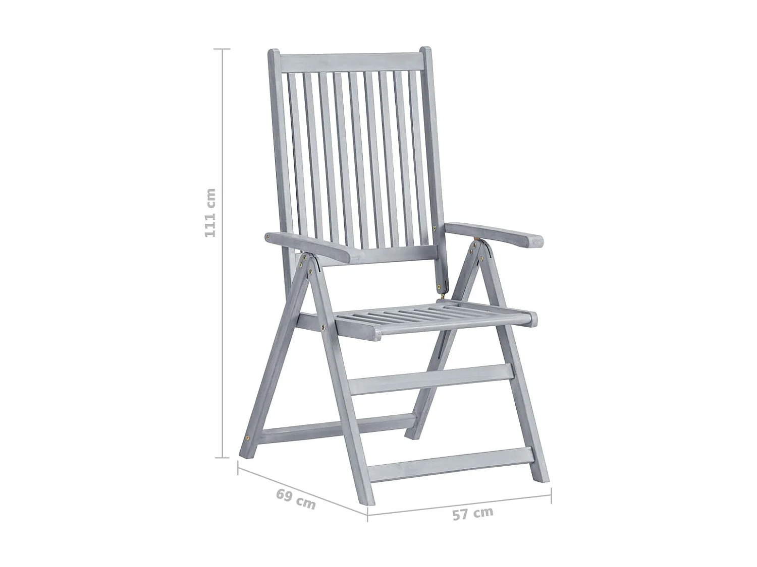 Chaises inclinables de jardin 4 pcs avec coussins Bois d'acacia 33