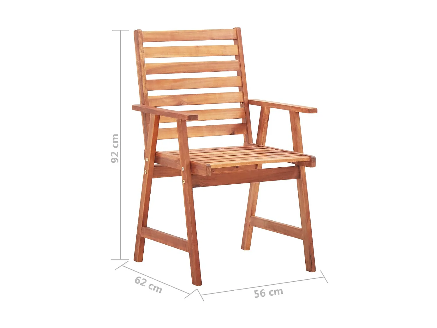 Chaises à dîner d'extérieur 3 pcs avec coussins Acacia massif 18