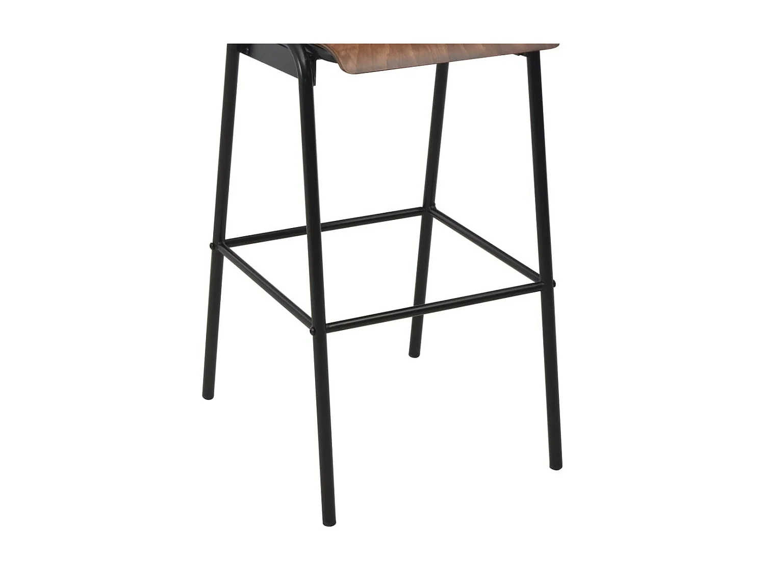 2 pcs Chaises de bar Marron Contreplaqué solide et acier