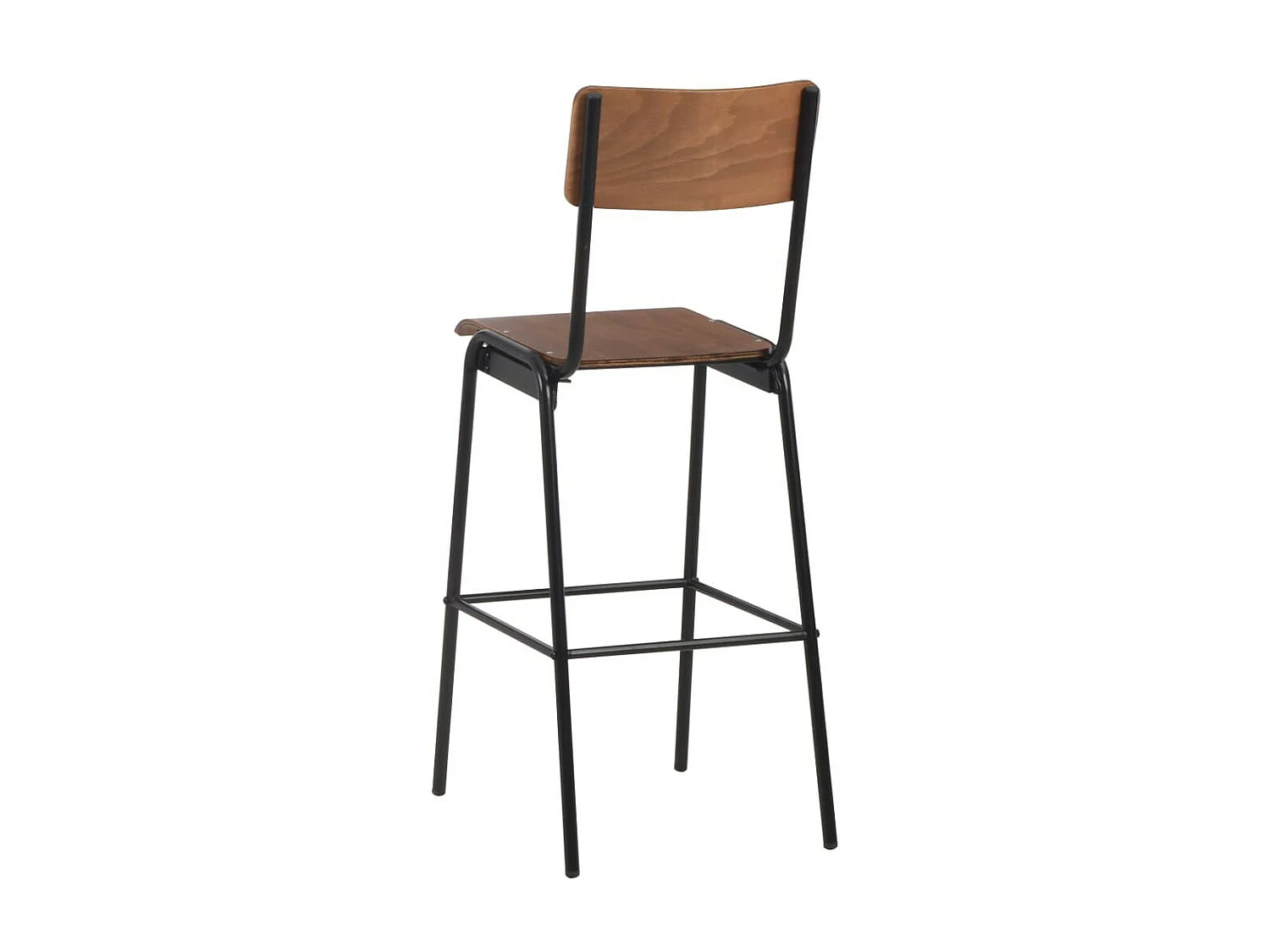 2 pcs Chaises de bar Marron Contreplaqué solide et acier