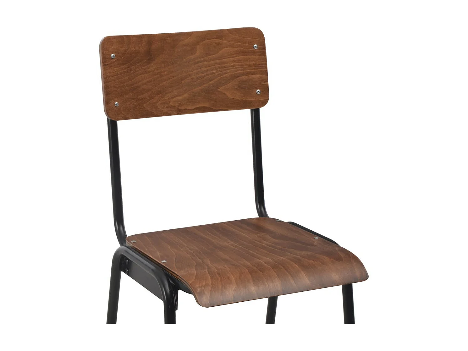 2 pcs Chaises de bar Marron Contreplaqué solide et acier