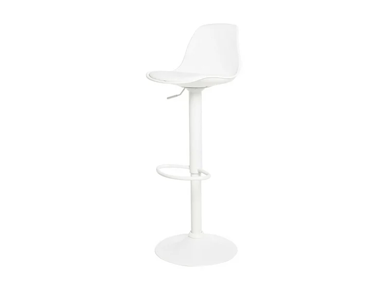 Tabouret moderne pivotant et relevable Baly-Couleur Blanc
