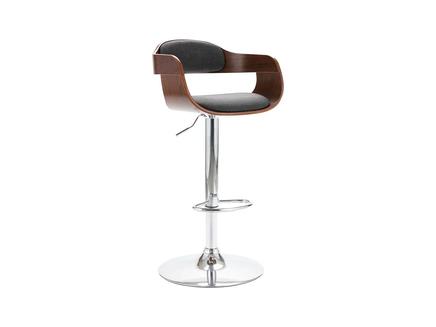 Chaise de bar Contreplaqué et tissu gris
