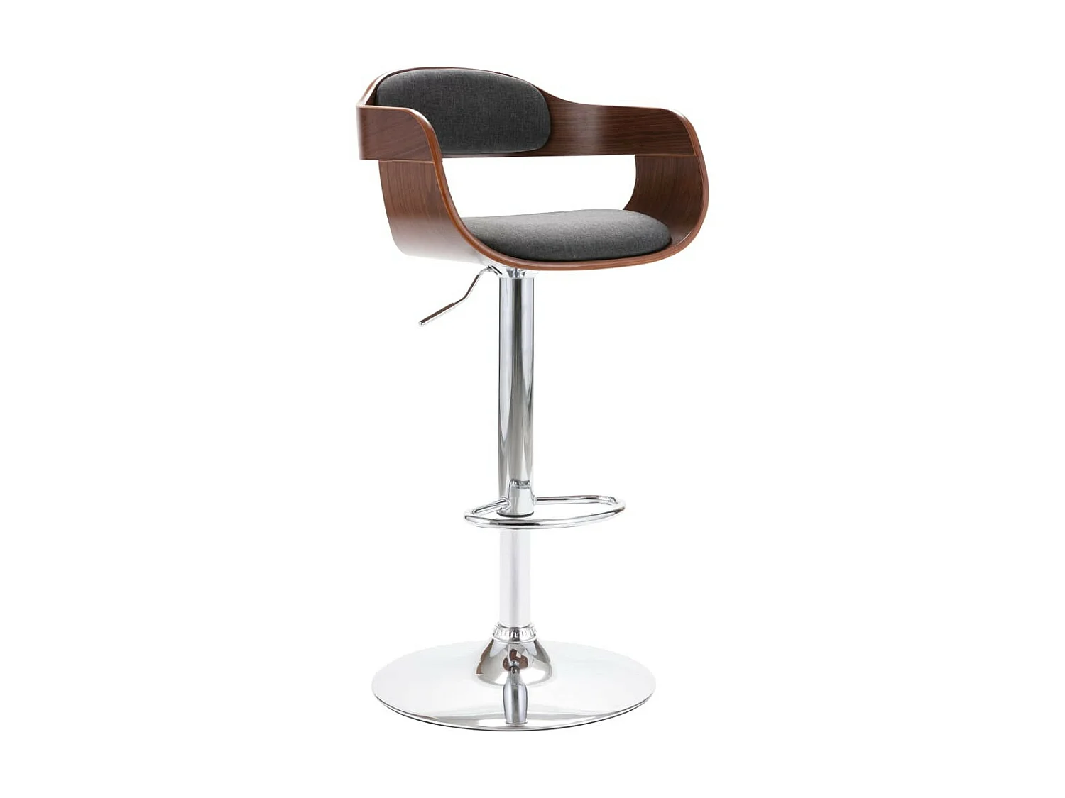 Chaise de bar Contreplaqué et tissu gris