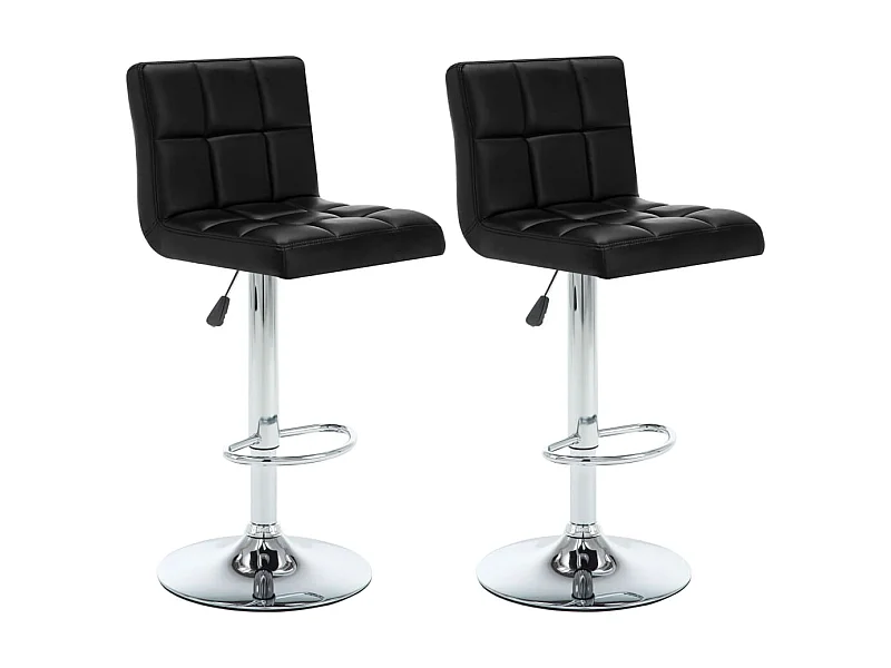 Tabourets de bar 2 pcs Noir Similicuir 12