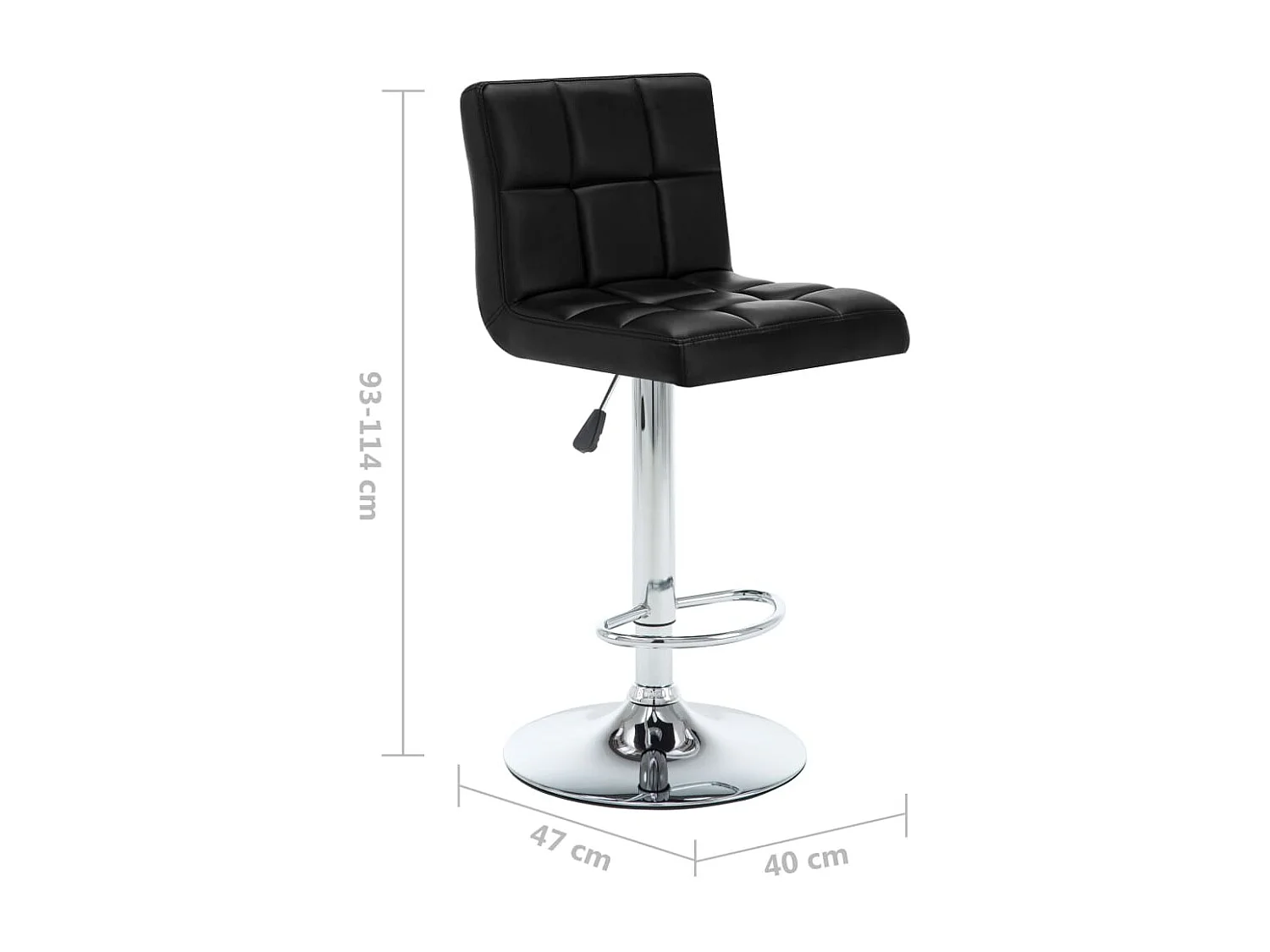 Tabourets de bar 2 pcs Noir Similicuir 12