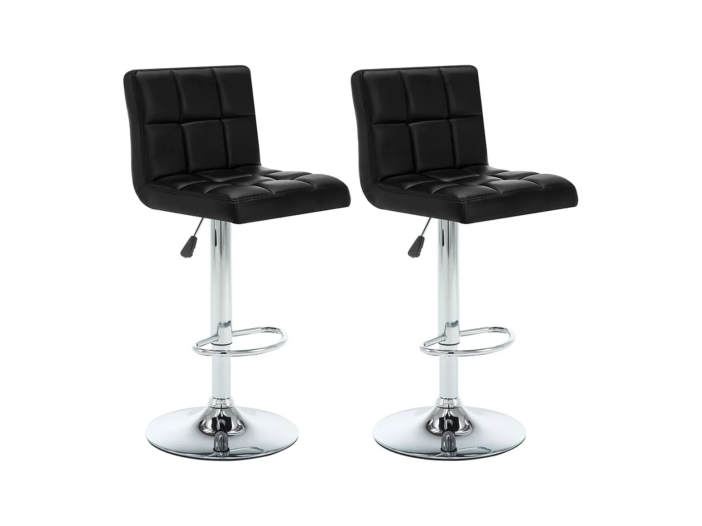 Tabourets de bar 2 pcs Noir Similicuir 12