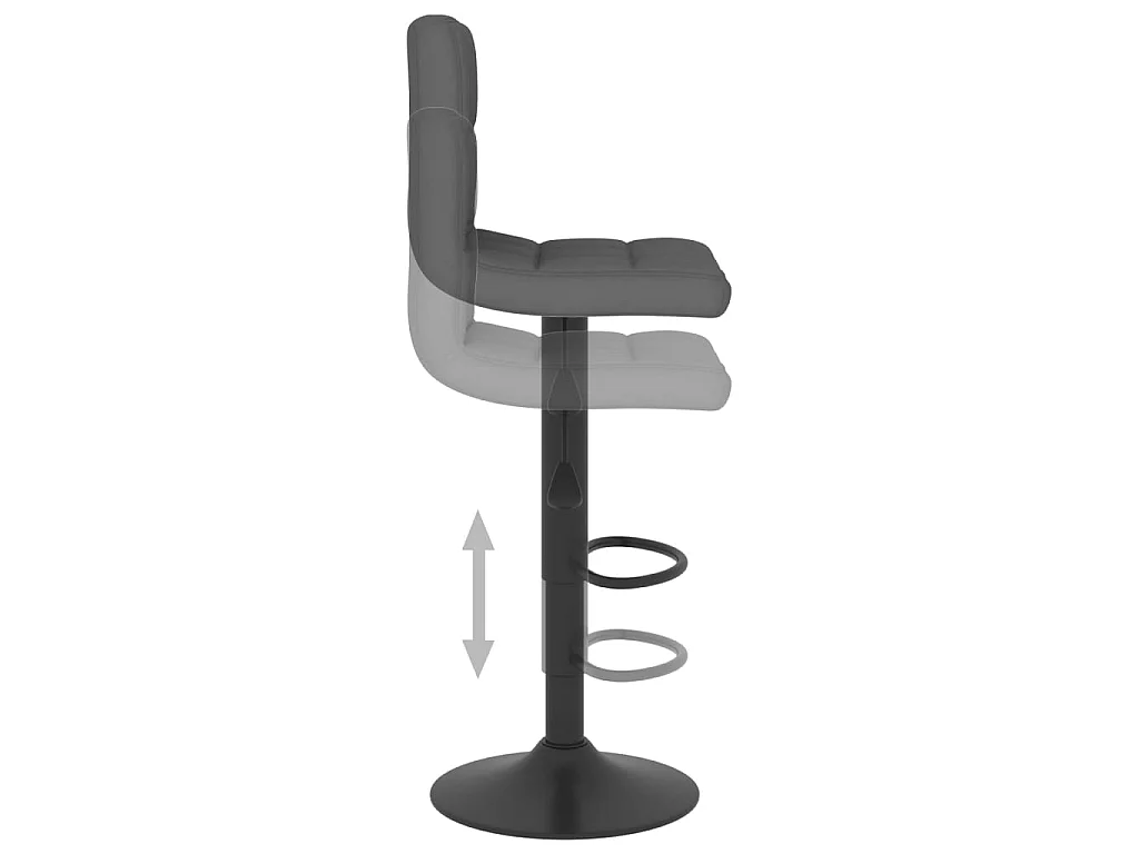 Tabouret de bar Gris foncé Tissu 5