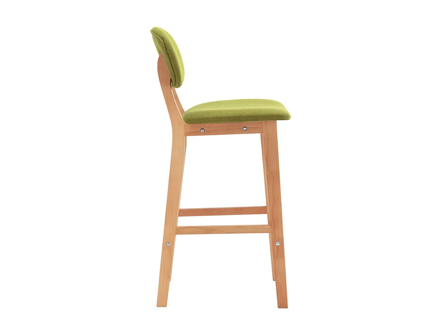 Chaise de bar tissu vert anis et bois de hêtre massif Kamila - Lot de 2