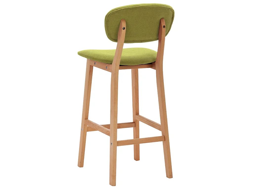 Chaise de bar tissu vert anis et bois de hêtre massif Kamila - Lot de 2