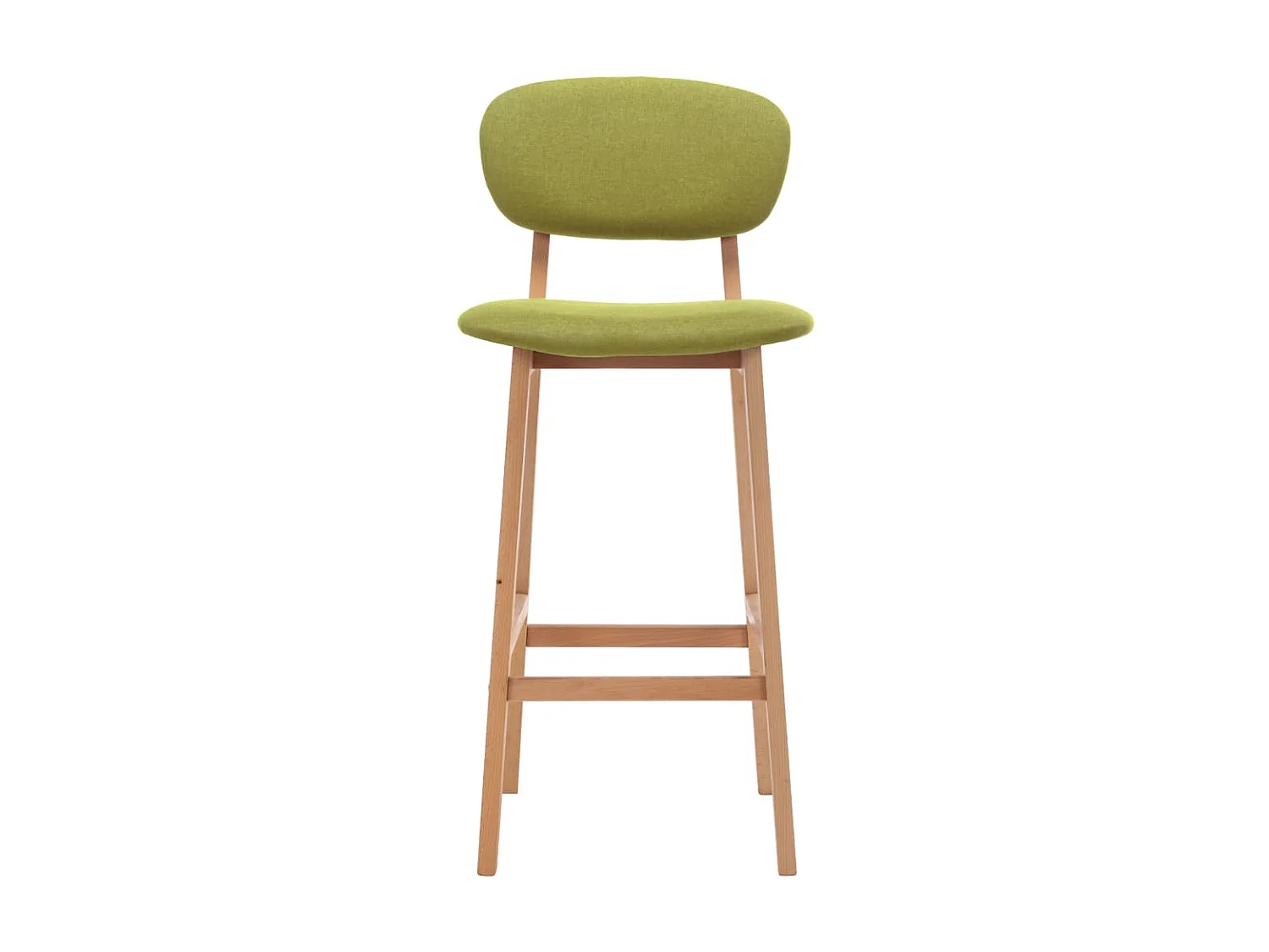 Chaise de bar tissu vert anis et bois de hêtre massif Kamila - Lot de 2