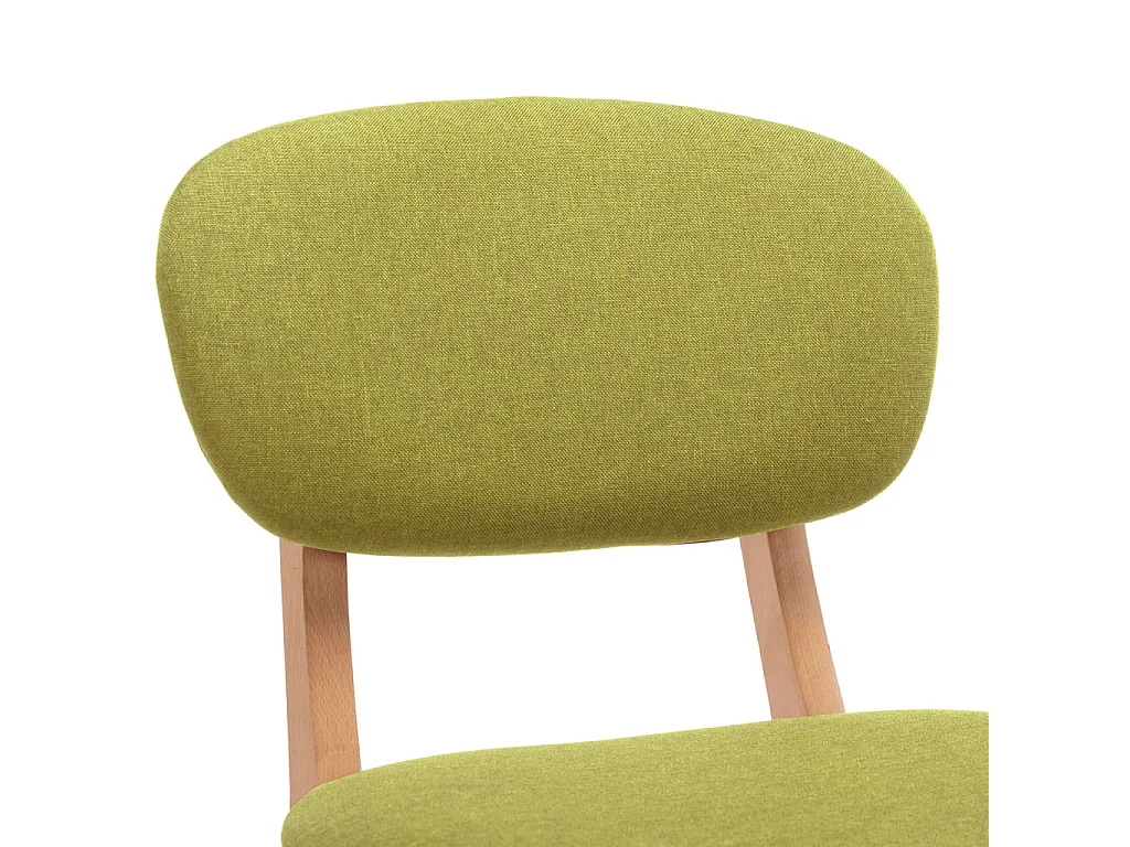 Chaise de bar tissu vert anis et bois de hêtre massif Kamila - Lot de 2