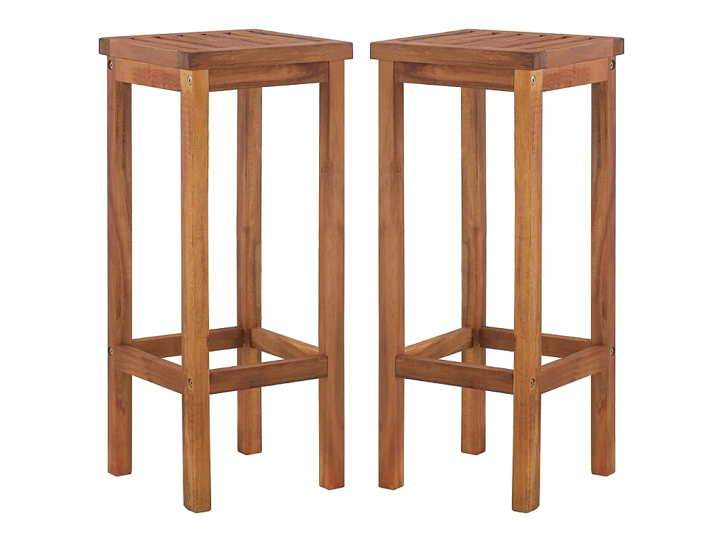 Tabourets de bar 2 pcs Bois d'acacia solide 3