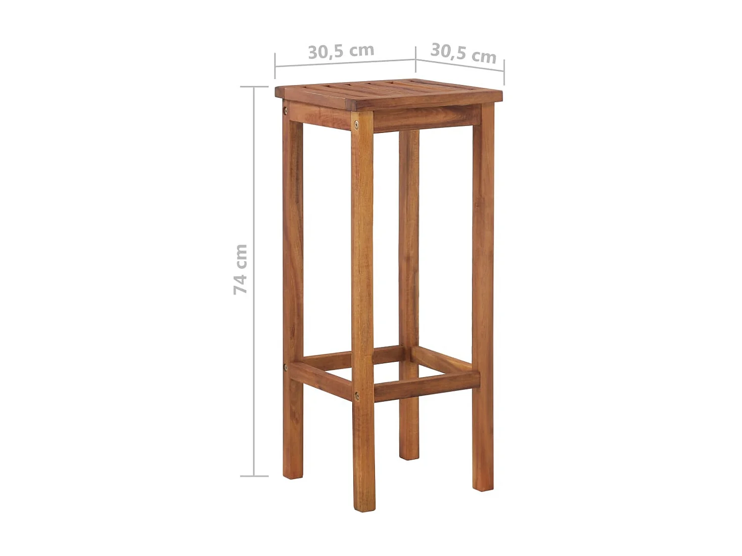 Tabourets de bar 2 pcs Bois d'acacia solide 3
