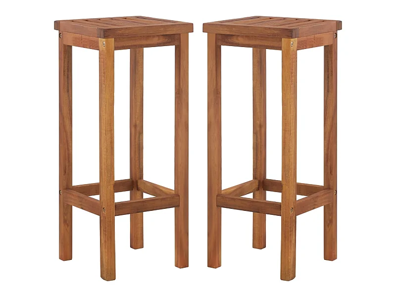 Tabourets de bar 2 pcs Bois d'acacia solide 3
